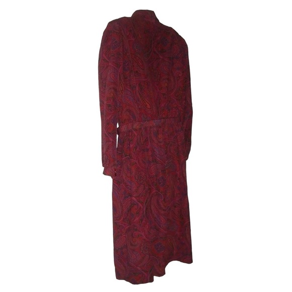 Kenny Classics Dress Vintage 50s Red Paisley Shirt Belt Retro Boho Pinup Plus - Picture 5 of 13